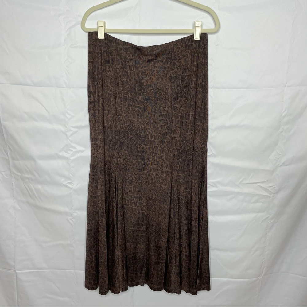 Brown crocodile maxi skirt - Picture 2 of 4